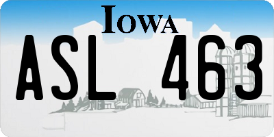 IA license plate ASL463