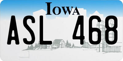 IA license plate ASL468