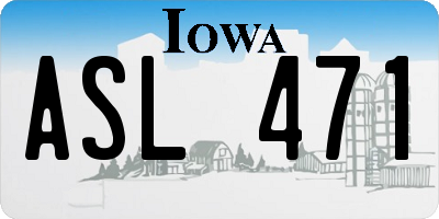 IA license plate ASL471