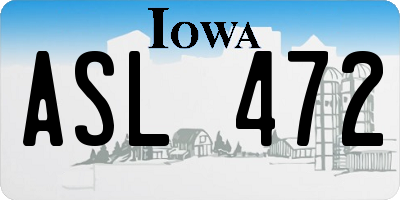 IA license plate ASL472