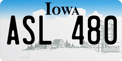 IA license plate ASL480