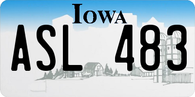 IA license plate ASL483