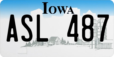 IA license plate ASL487