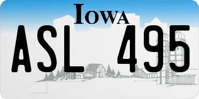 IA license plate ASL495