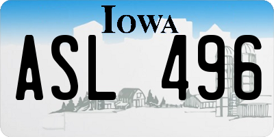 IA license plate ASL496