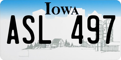 IA license plate ASL497