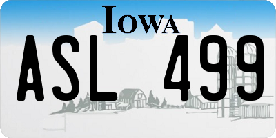 IA license plate ASL499