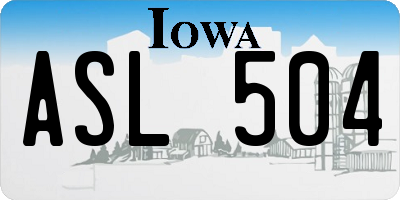 IA license plate ASL504