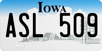 IA license plate ASL509