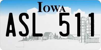 IA license plate ASL511