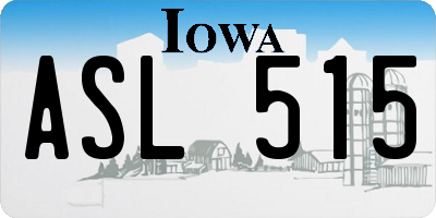 IA license plate ASL515