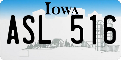 IA license plate ASL516