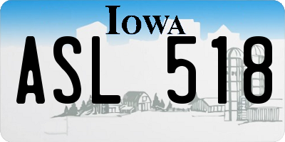 IA license plate ASL518