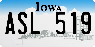 IA license plate ASL519