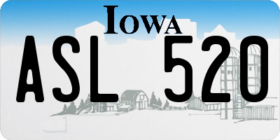 IA license plate ASL520