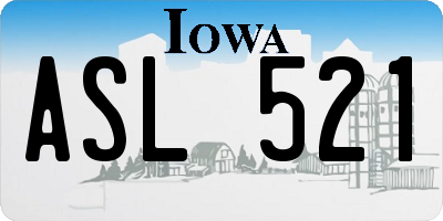 IA license plate ASL521