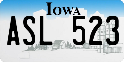 IA license plate ASL523