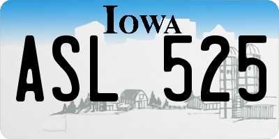 IA license plate ASL525