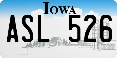 IA license plate ASL526