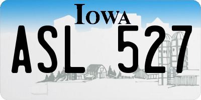 IA license plate ASL527