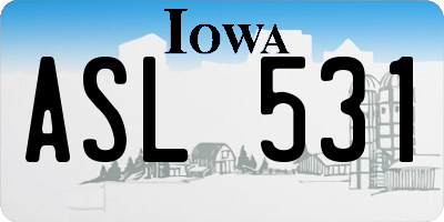 IA license plate ASL531