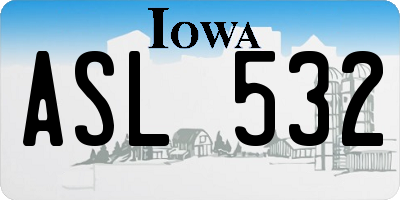 IA license plate ASL532