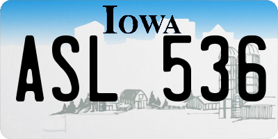 IA license plate ASL536