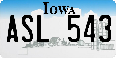 IA license plate ASL543