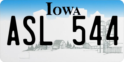 IA license plate ASL544