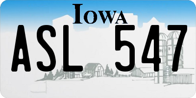 IA license plate ASL547