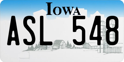 IA license plate ASL548