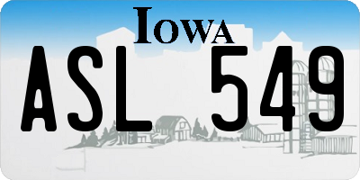 IA license plate ASL549