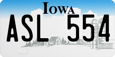 IA license plate ASL554