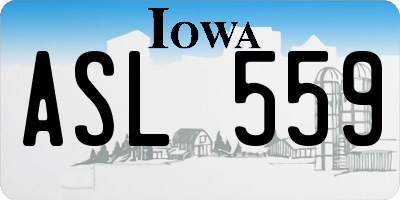 IA license plate ASL559
