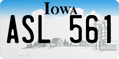 IA license plate ASL561