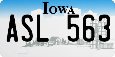IA license plate ASL563