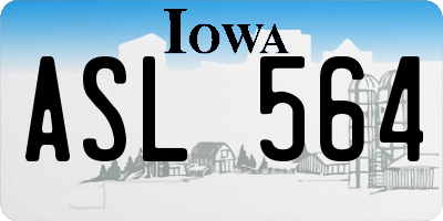 IA license plate ASL564