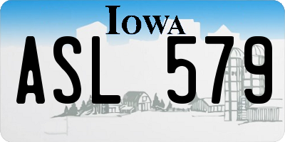 IA license plate ASL579