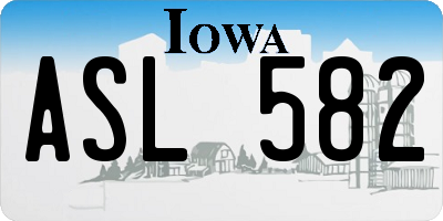 IA license plate ASL582