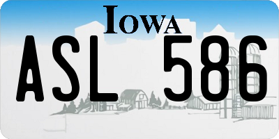 IA license plate ASL586