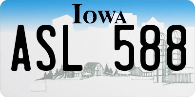 IA license plate ASL588