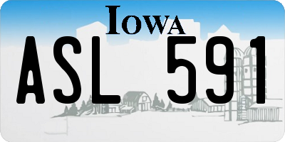 IA license plate ASL591