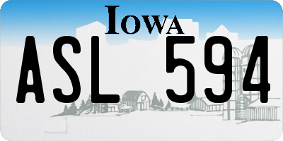 IA license plate ASL594
