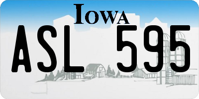 IA license plate ASL595