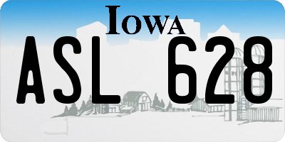 IA license plate ASL628