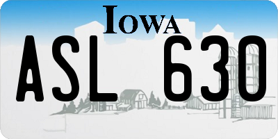 IA license plate ASL630