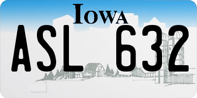 IA license plate ASL632