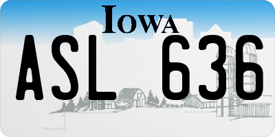 IA license plate ASL636
