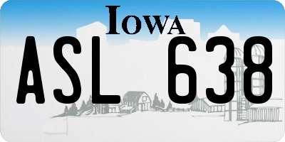 IA license plate ASL638