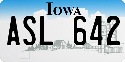 IA license plate ASL642